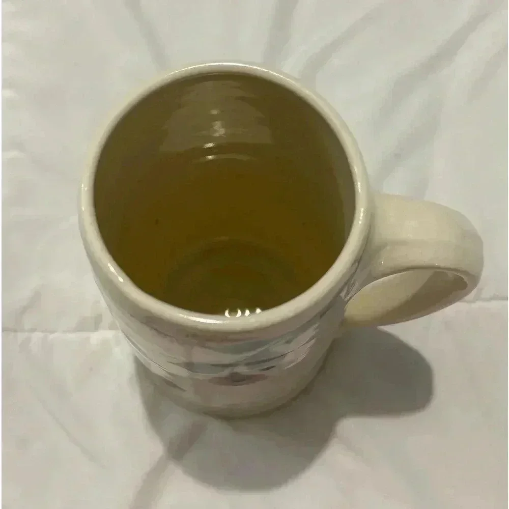 Vintage Handmade Cottagecore  Floral Flower Vase 7” Tall Large Handle 90s Unique